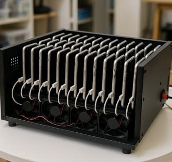 Box farming cu 20 telefoane